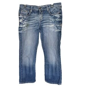 BKE Women's Sabrina Stretch Size 31 Distressed Jeans